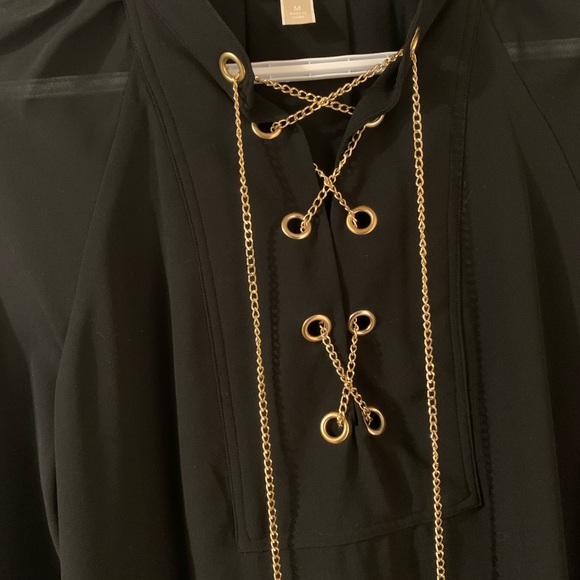 MICHAEL Michael Kors Black and Gold Blouse - Women’s Size Medium - Picture 5 of 6